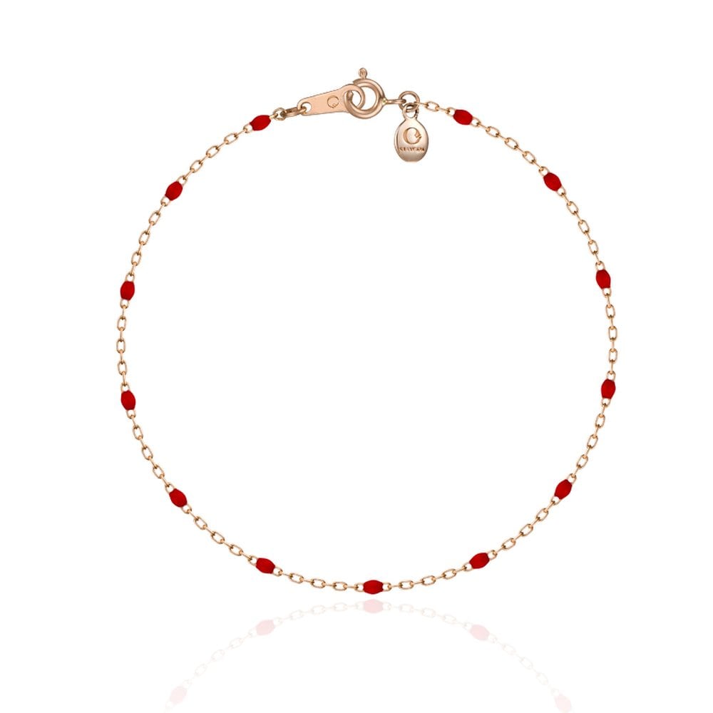 Staygem 14K Pom Pom Chain Bracelet_Red
