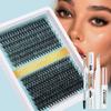 Diy False Eyelash Extension Set Multi-Hair Single Cluster 10-16Mm Length Thick Eyelashes