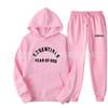 Unisex Oversized Hoodie Jogger Set Men Women Casual Sportswear Cotton Blend Warm Fleece Lined