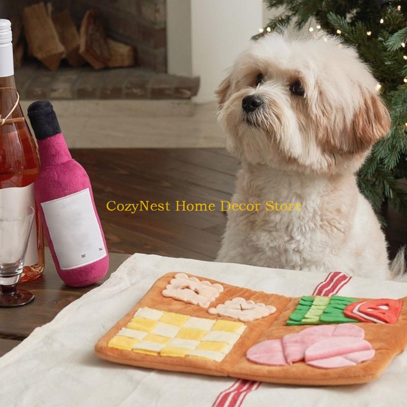 

92MF Пищалка для собаки Іграшка для домашньої собаки Нюхальна плюшева іграшка Книжка-меню Жувальна іграшка Інтерактивна нюхальна іграшка для собаки Стійка до укусів головоломка China Mainland