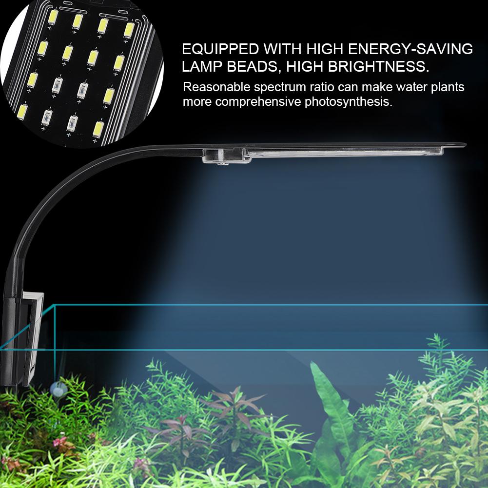 Aquarium Fish Tanks Mini LED Clip Light Water Plants Lighting Lamp Accessory