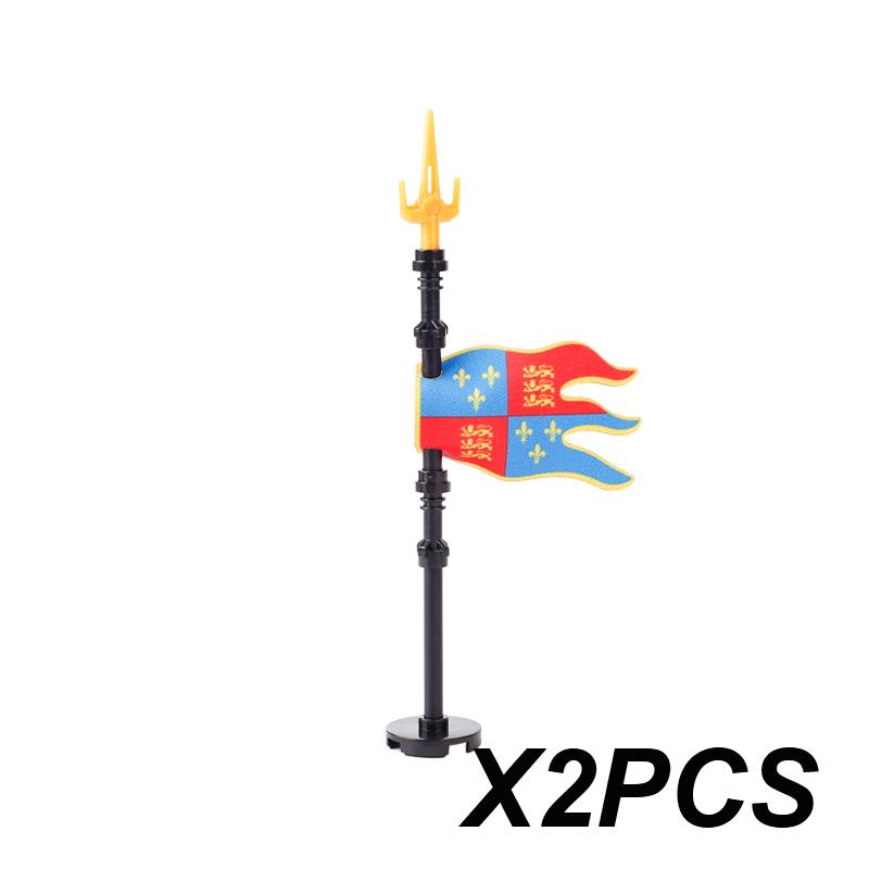 Middle Ages Empire Flag Pole Building Blocks Military Castle Lion Teutonic Knight Soldier Figures Roman Warrior Sheild Brick Toy