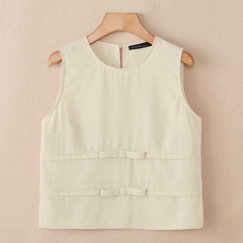ZANZEA Women Casual Round Neck Solid Color Sleeveless Tank Tops