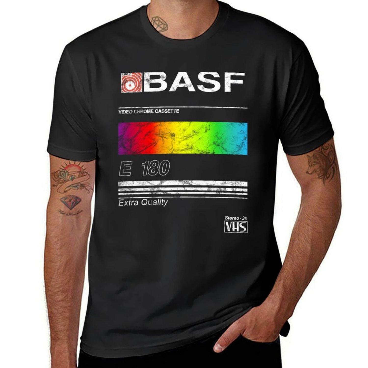 BASF Vintage VHS Cover T-Shirt Quick-drying Sweat Mens Clothes S