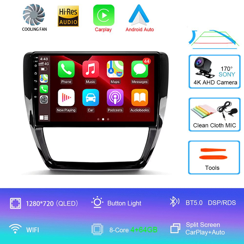 For Volkswagen VW Sagitar Jetta 6 Bora 2011-2018 Car Radio Android 14 Navigation GPS Multimedia Player Stereo WiFi+4G Carplay BT