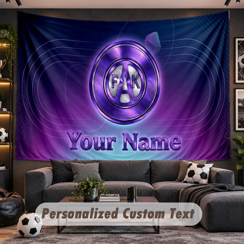 Austria Wien FC Personalized Tapestry Support Custom Name, Wall Art Home Decoration