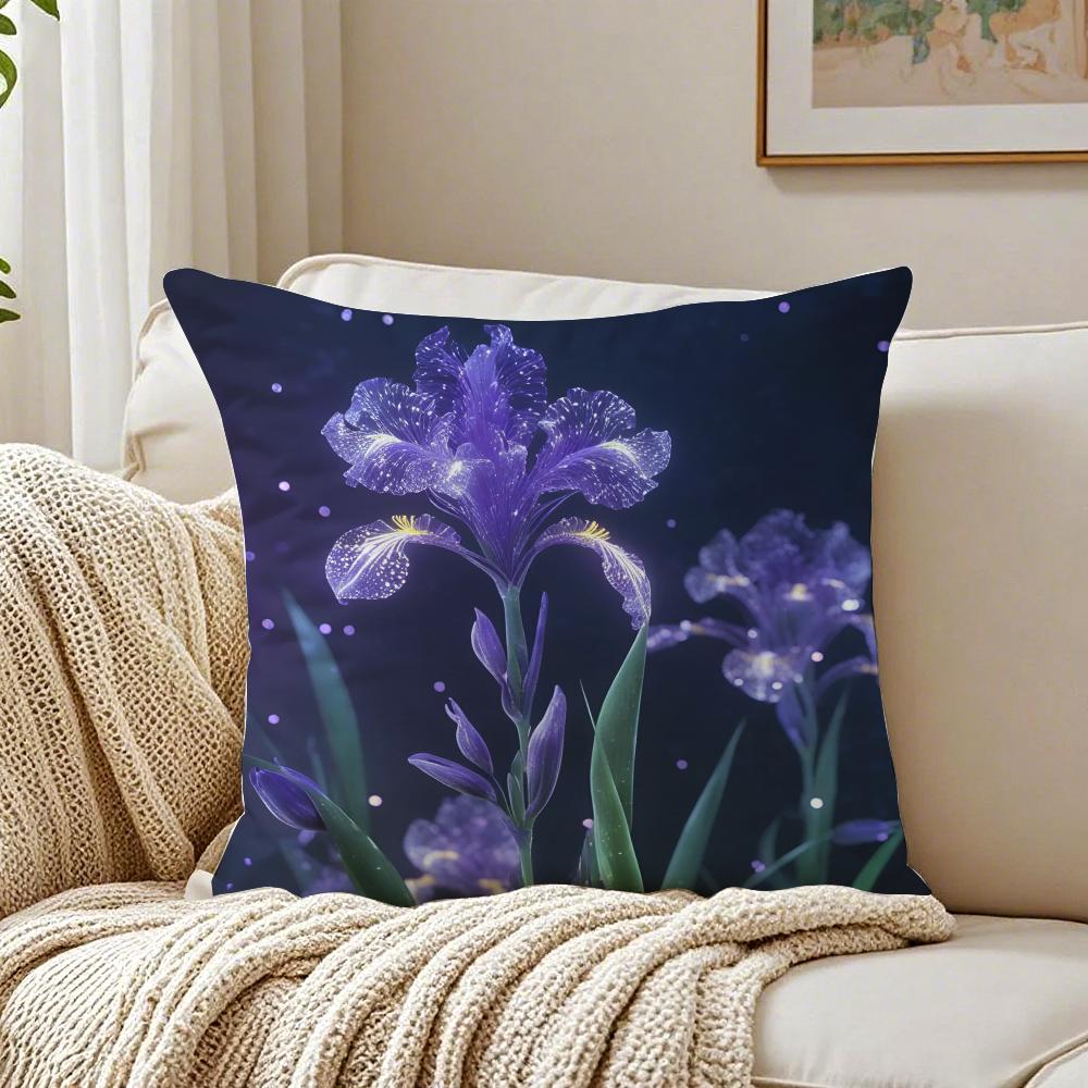 Натуральные Красивые Цветы Ирис Наволочка Подушка Антипылевой Клещ Гостиная Диван Декор Подушка Комната 30X30cm