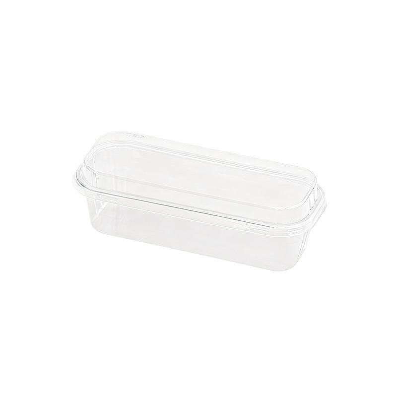 

50Pcs Clear Rectangle Dessert Container With Lids 280ml Cake Organizer Loaf Deli Container Fruit Packaging Boxes Kitchen Gadgets