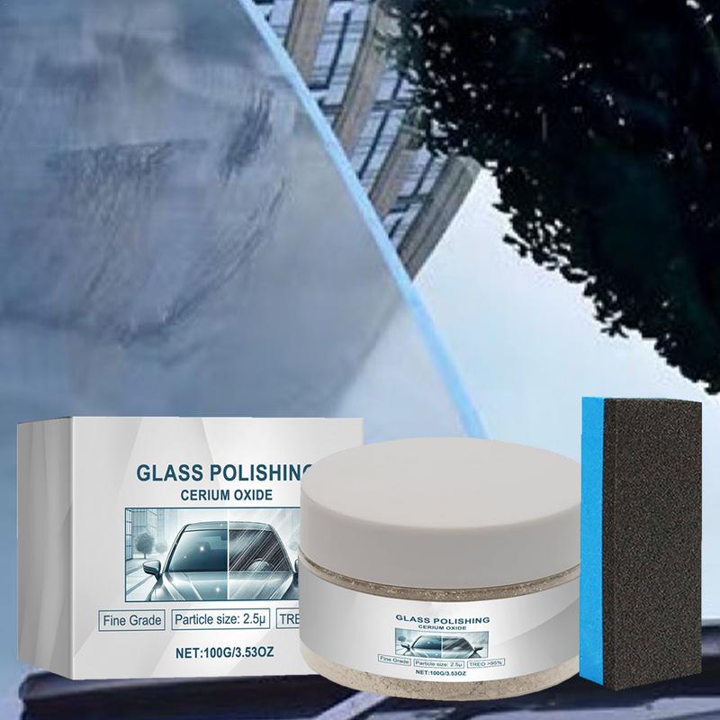 100g Leistungsstarke Auto-Windschutzscheiben-Polierflüssigkeit Professionelles Fahrzeug-Windschutzscheiben-Fensterreinigungs-Beschichtungsmittel mit Schwamm