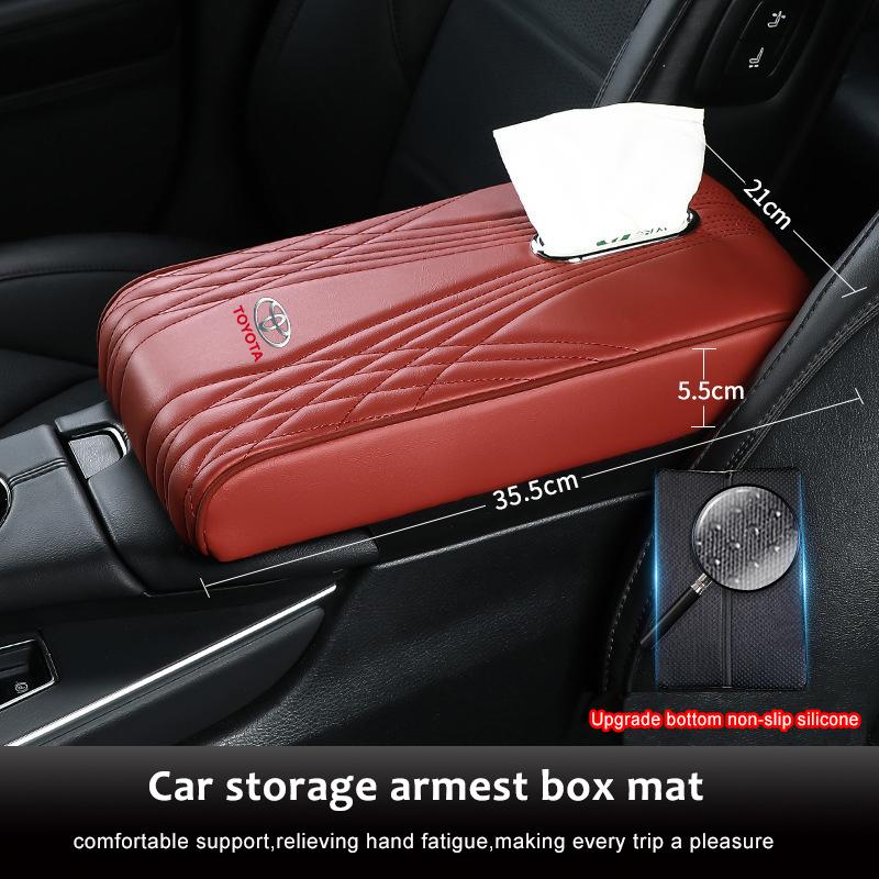 Copricerchi Tappetino per Bracciolo Auto Schiuma di Memoria Allungamento 40cm Cuscini Scatola Bracciolo Per Toyota GRsport Hilux Corolla Camry Yaris Corolla Ra