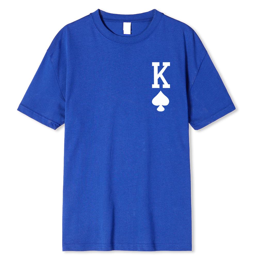 Poker 'K' Men's Short Sleeve T-shirt Casual Multicolor Top For Men Cotton Loose Oversized T shirt Personalized trend Tees