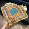 Silk scarf 71 * 71 imitation silk square scarf Korean atmosphere neck silk scarf flower pattern flower polka dot scarf