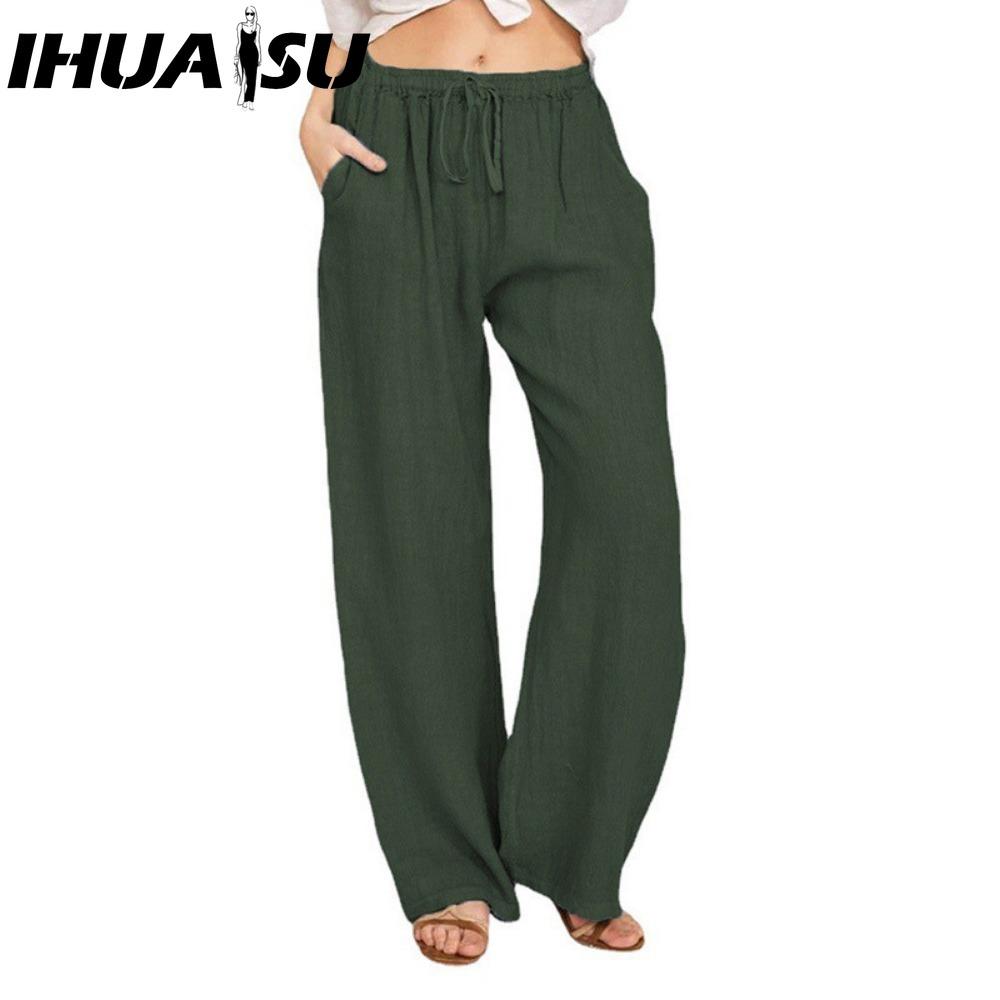 IHUASU 10Color Women's Fashion Casual Solid Color Print Pants & Capris