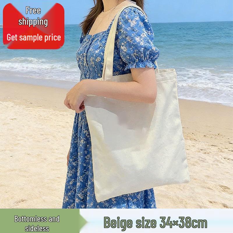 In-Stock Custom DIY Canvas Tote Bag - Plain Shoulder Bag for Shopping & Promotions