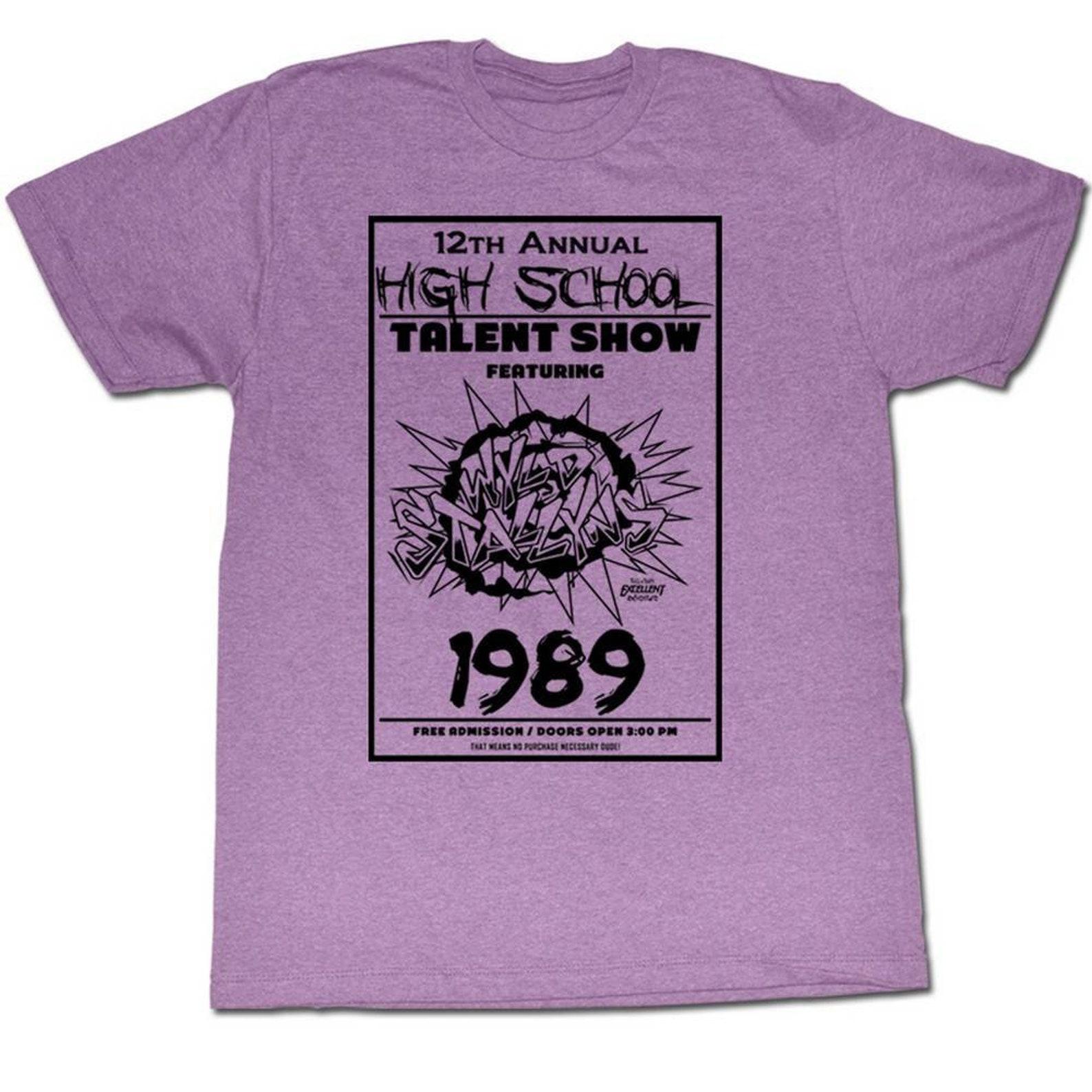 Bill and Ted The Talent Show Purple Heather Adult T-Shirt L