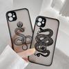 Snake Black Matte Phone Case for Iphone SE 2020 6S 7 8 Plus For iPhone 12 13 Mini 11 Pro Max X XR XS Max Shockproof Back Covers