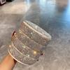 Sparkling Rotating Jewelry Storage Box Rotatable with Lid Rhinestones Desk Organizer 4 Layers Dustproof Bracelet Display Case