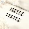ZS 6 Pcs/lot Internal Thread 16G/18G Stainless Steel Labret Lip Piercing Men Ball Flat Back Earrings Cartilage Helix Piercings