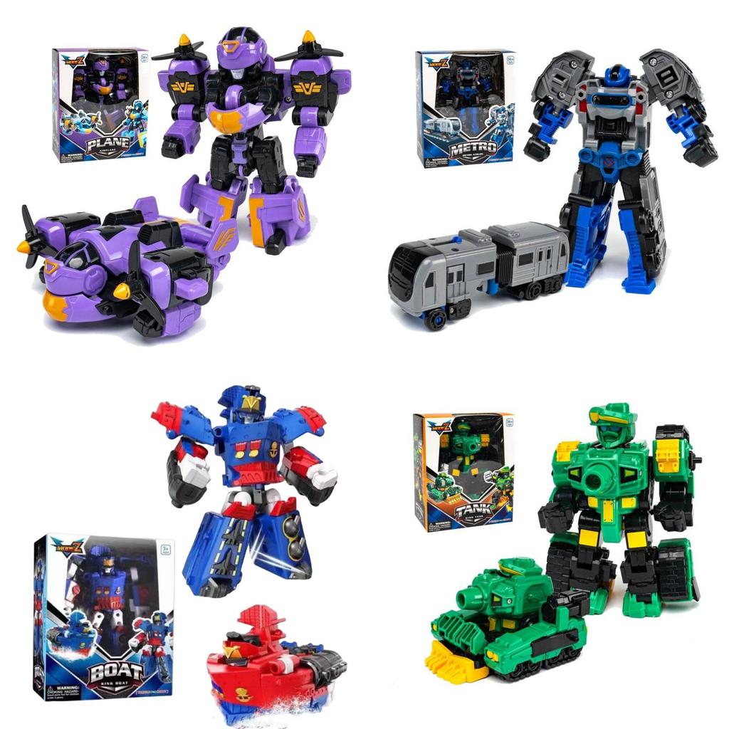 Transforming Car Robot Mech Action Figure Toy Cartoon Collectible With Puzzle Assembly Plastic Material