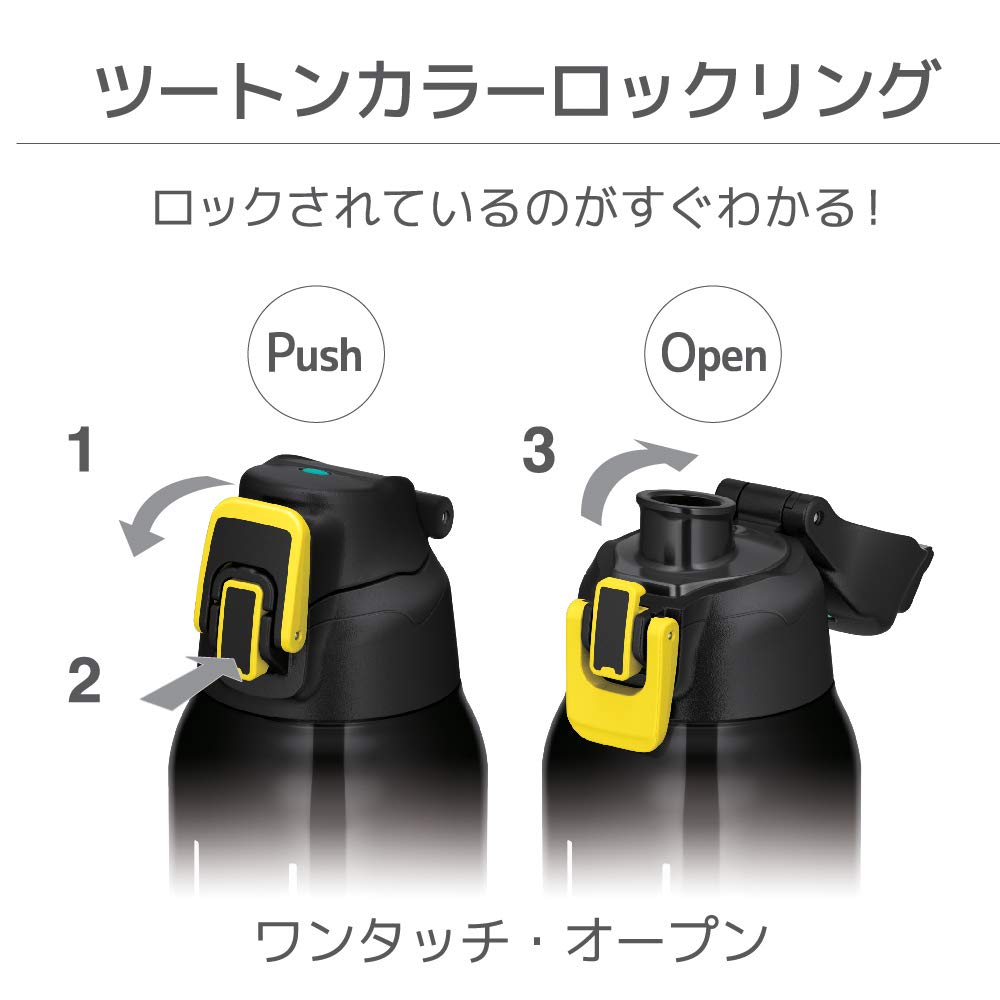 Thermos Water Bottle Vacuum Insulated Sports Bottle Black Camouflage 1.0L FHT-1000F BK-C