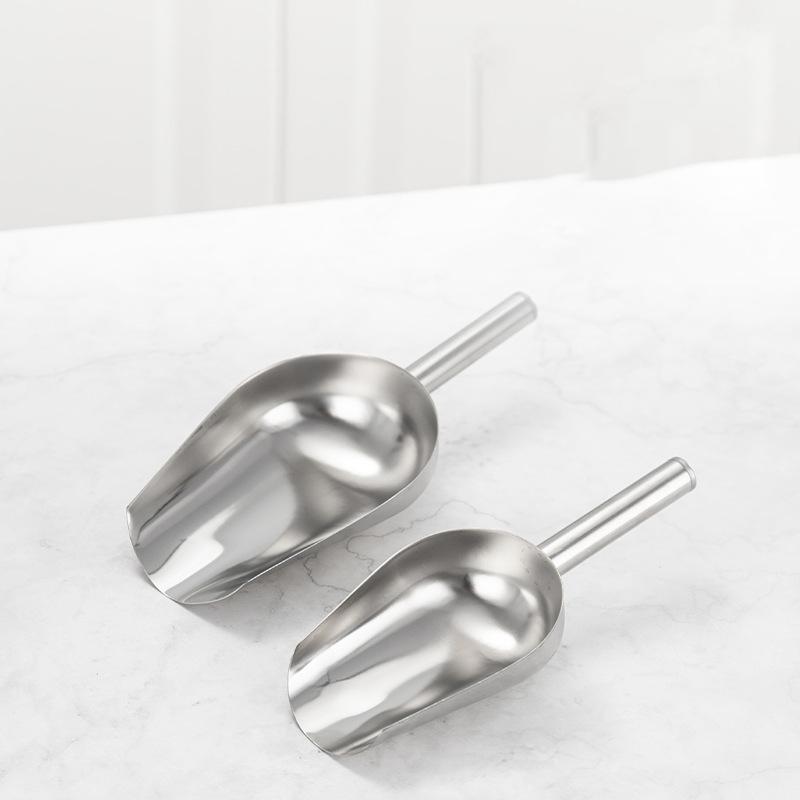 Tierfutterschaufel Edelstahl Hundefutterschaufel Katze Trockenfutter Schaufel Großes Fassungsvermögen Verdickung Hundefutter Schaufel Löffel Eisschaufel