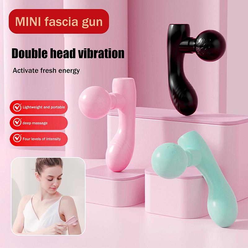 Mini Fascia Tool Vibrating Fast Rechargeable Dual Head Both Portable Muscle Relaxation Full Body Universal Massage Artifact