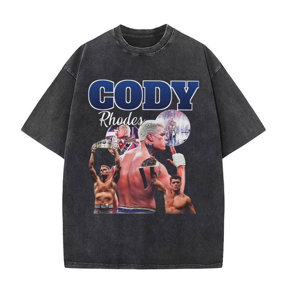 Cody Rhodes The American Nightmare Graphic T Shirt Unisex Women Fashion S Vintage Washed T Shirts Casual Cotton Oversized Tshirt