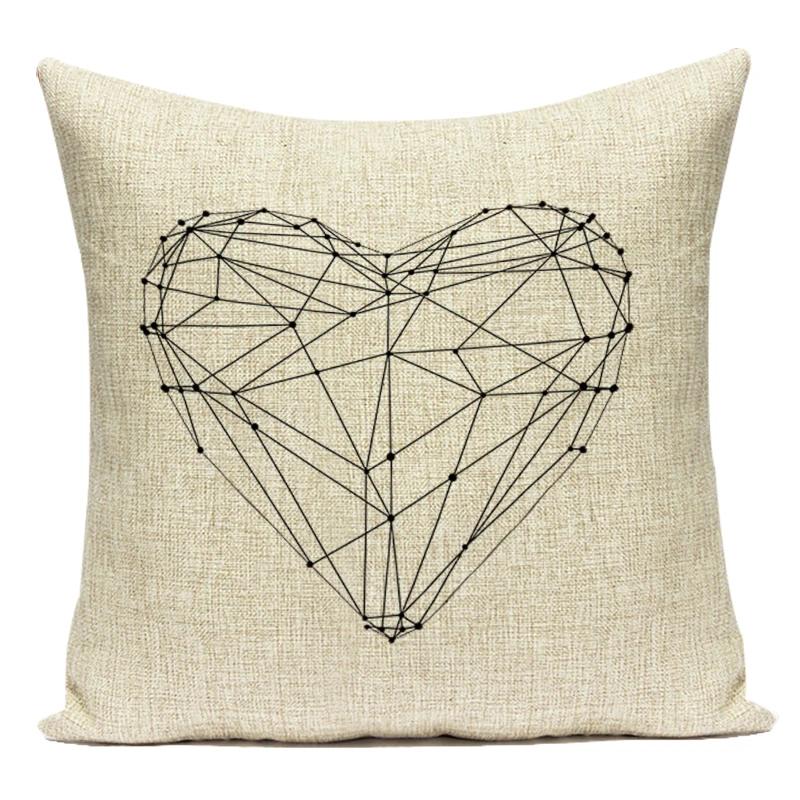 Simple Black White Cushion Animal Letters Coffee Home Polyester Pillowcase Car Sofa Home Decorative Throw Pillow Covers