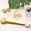 50 Pcs Gold Leaves Napkin Buckle, Reflective Gold Leaf-Shaped Paper Napkin Holder Rings For Dinner Party Celebration Table Decor