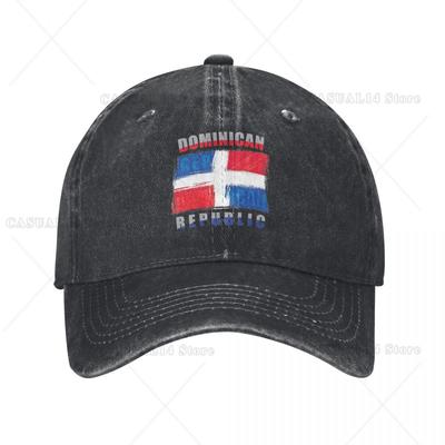 Dominican Republic Flag Denim Washed Baseball Cap Map Hip Hop Unisex Hats Outdoor Sport Sun Protection Cap