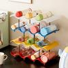 Cup Storage Rack, Multi-Layer Stacking Organizer, with Wavy Slot Design, Space Saving Desktop Bar Storage for Mugs Glasses Coffee Cups