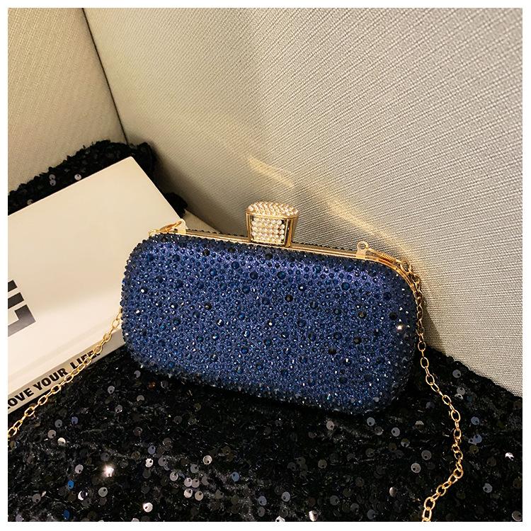 Fashion Ladies Shiny Luxury Rhinestone Decorative Clutch Bag Evening Bag Elegant Temperament Dinner Bag