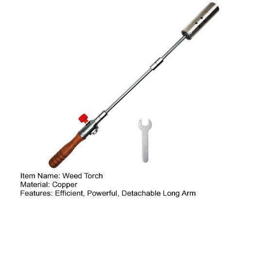 22.4" Long Propane Weed Torch Detachable Long Arm Cooking Torch for Garden Wood Melting Ice Snow Roofing Outdoor
