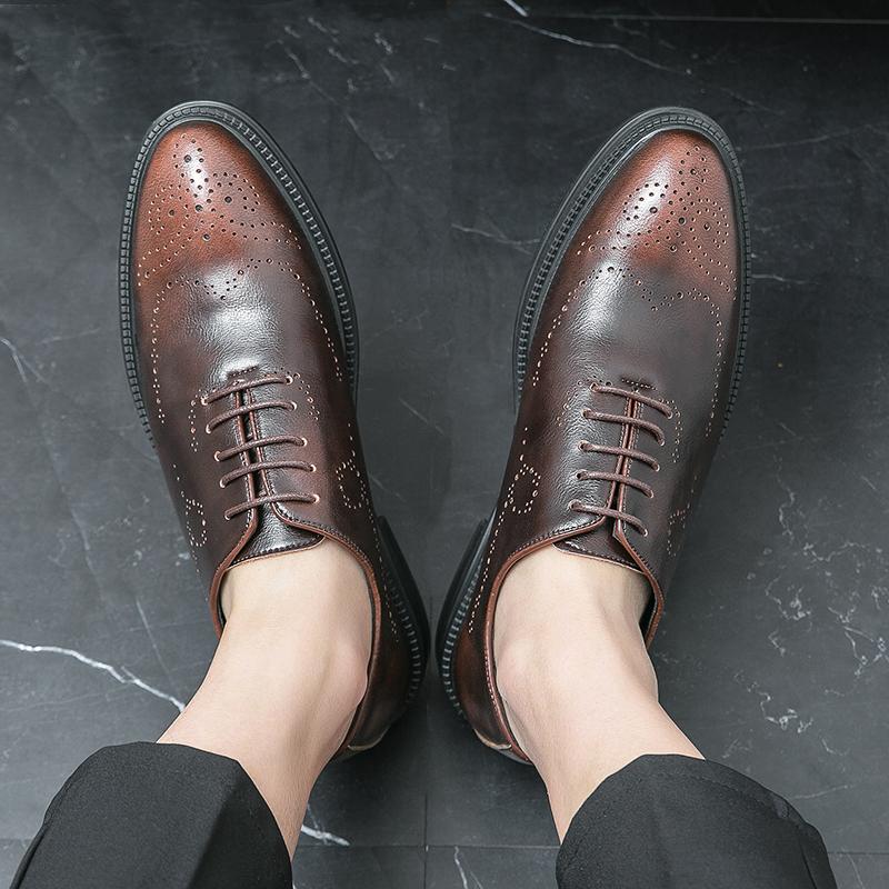 Fashion Brogue Fashionable wedding men's shoes Leisure Business Versatile Style Men's shoes for party office outdoor activities 38-44