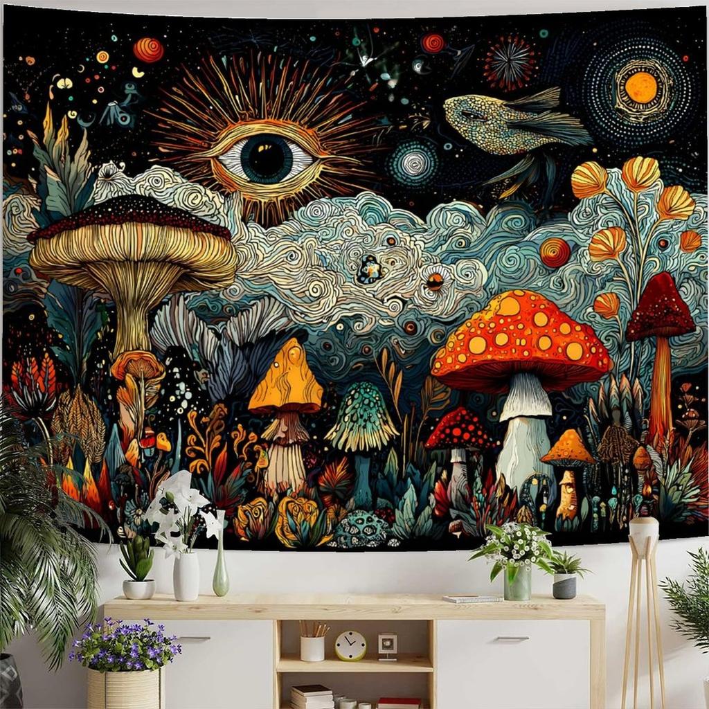 Mushroom Plant Tapestry Bedroom Charming Wall Hanging Living Room Bedroom Decorative Wall Tapestry