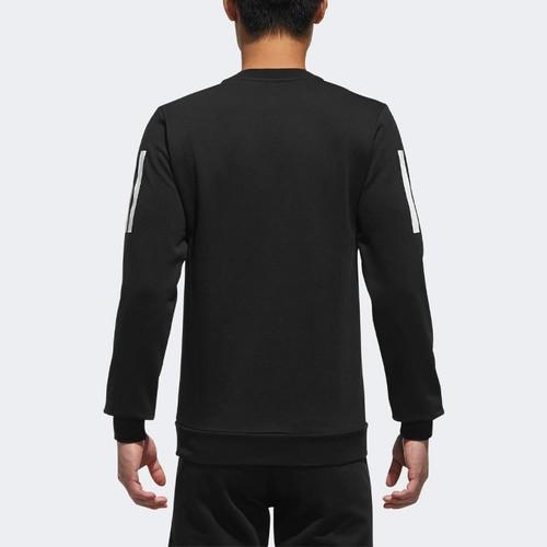 adidas Neo Men's Black Casual Knit Letter College Retro Sports Sweatshirt