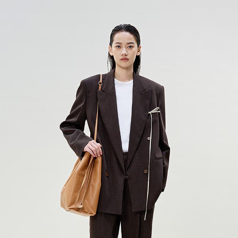 LESS 2025 Spring Lapel Long Suit Jacket