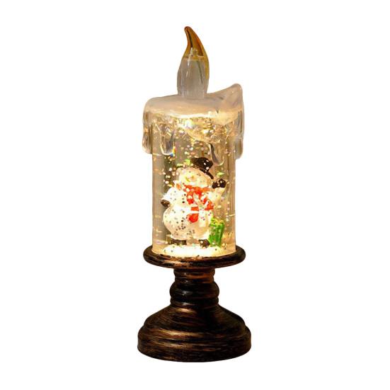 Christmas Flameless LED Candles Battery Operated Santa Snow Decorative Lamp Home Porch Tabletop Party Decor