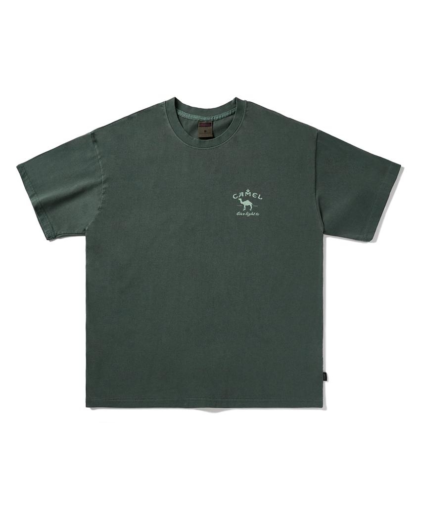 Peullukeu Camel Pigment Short Sleeve T-Shirt Blue Green Fst727