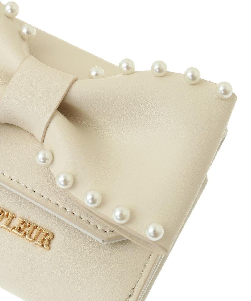 Maison De Fleur Ribbon Pearl Ivory Wallet, Women's,
