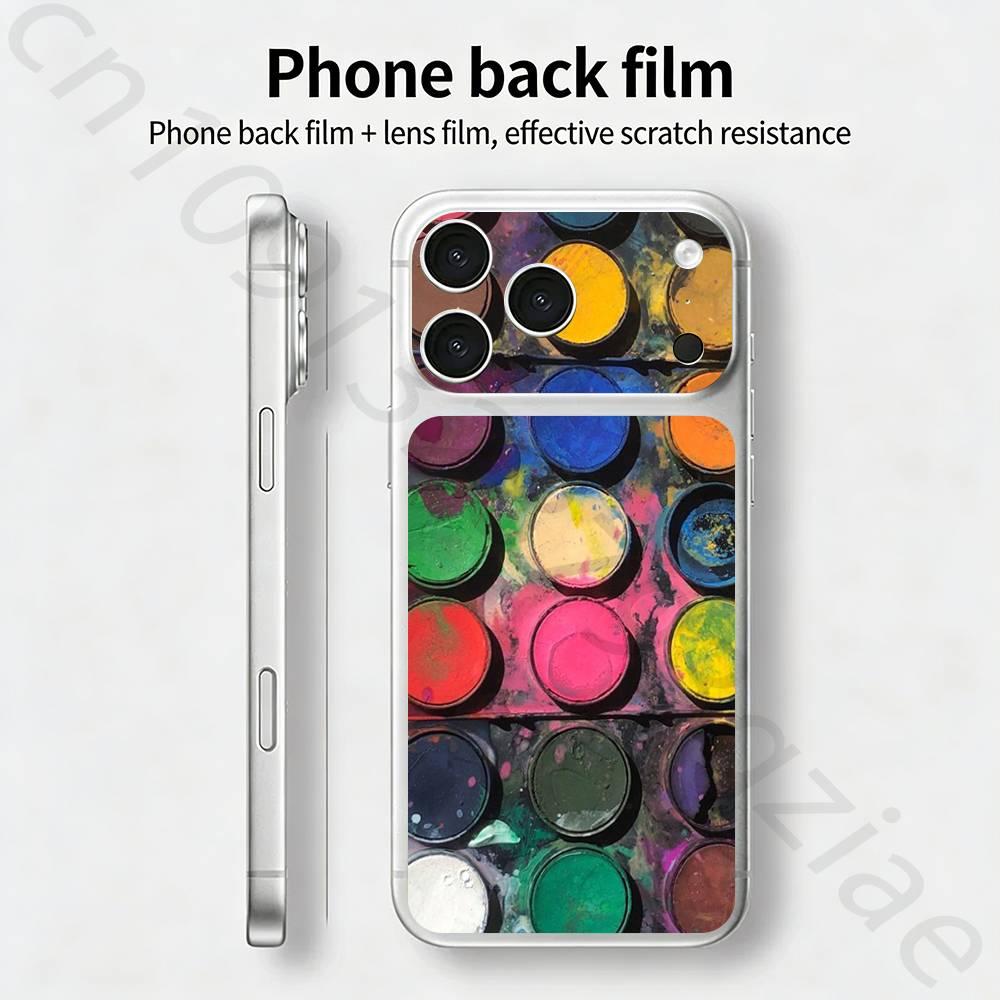 

Colorful Watercolors Palette TICKET Decal Skin Wrap for iPhone 17 Pro/Pro max Protective Film for Back, Frame, Camera iPhone17pro