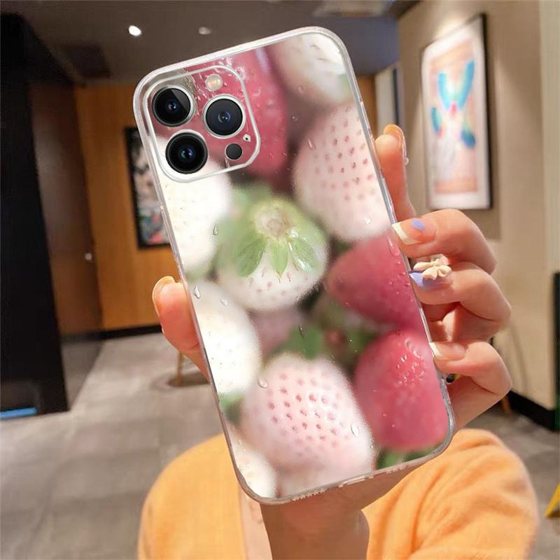 Phone Case For Iphone 17ProMax 17 Pro Air 16 15 14 13 Pro Max 16 15 14 13 Pro 15Plus Strawberry Fruit Cat