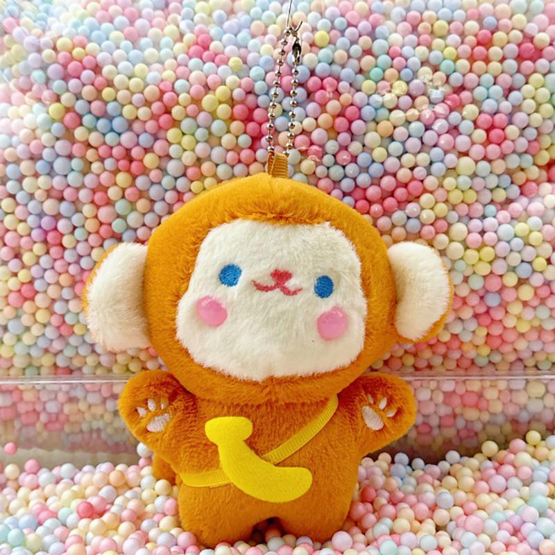 

Плюшевый брелок-банан-обезьянка, подвеска для рюкзака, мультяшный подарок, мягкая кукла, цепочка для ключей автомобиля, детский, для девочки, каваий, комфортная игрушка