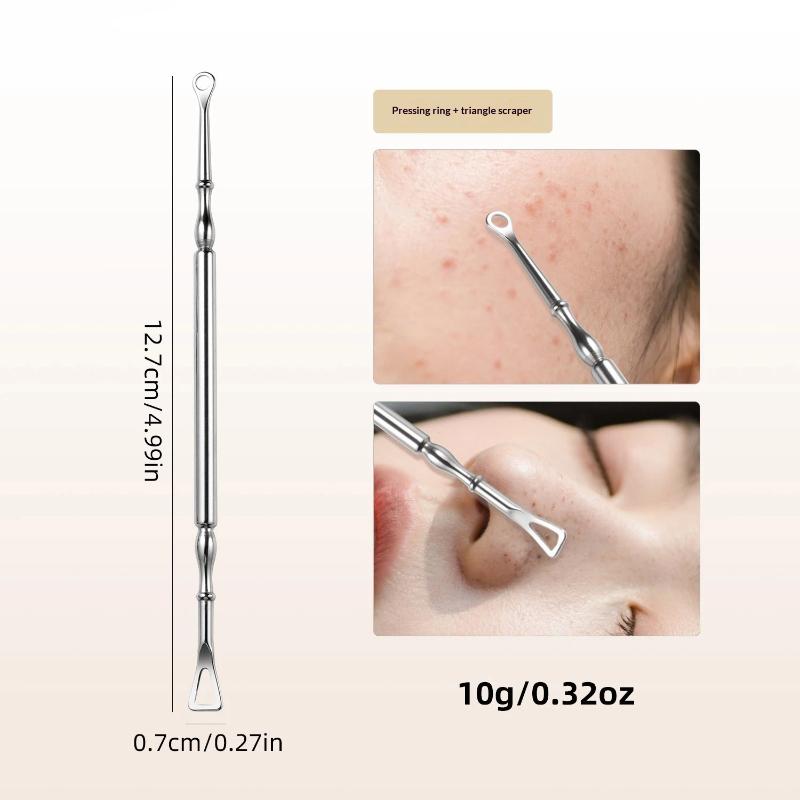 Rust Proof Stainless Steel Double Head Blackhead Remover Scraper Blemish Extractor for Long Lasting Skincare Use
