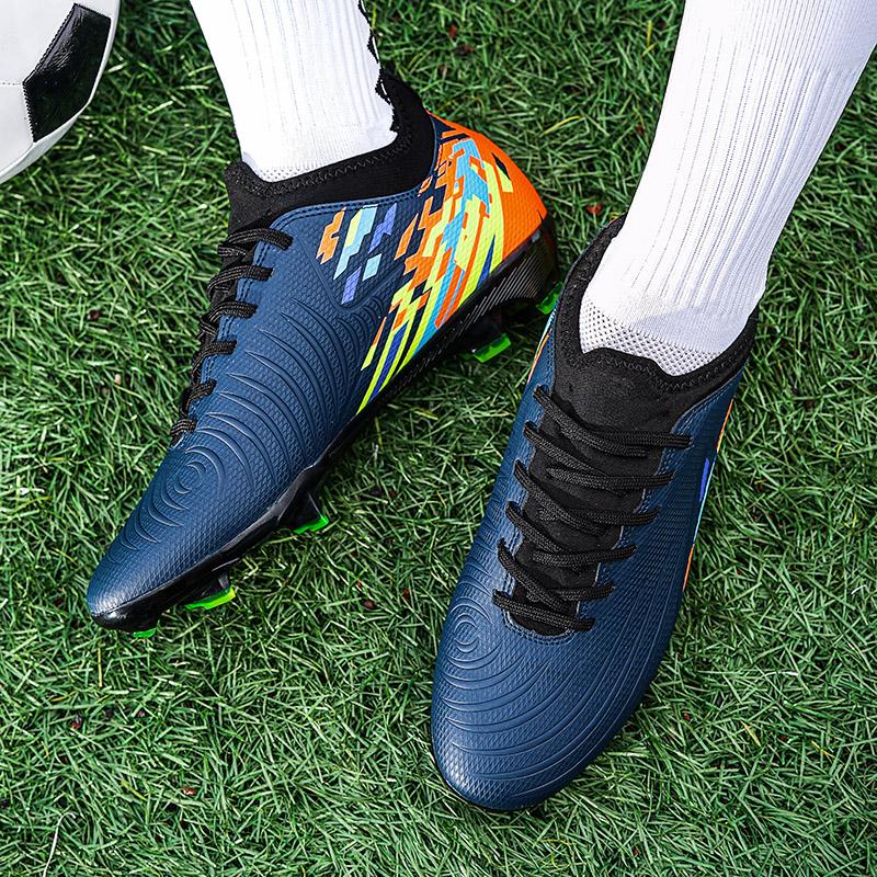 New Men Kids Soccer Shoes Cleats Football Boots Sports Long Studs Shoes for Training Competition