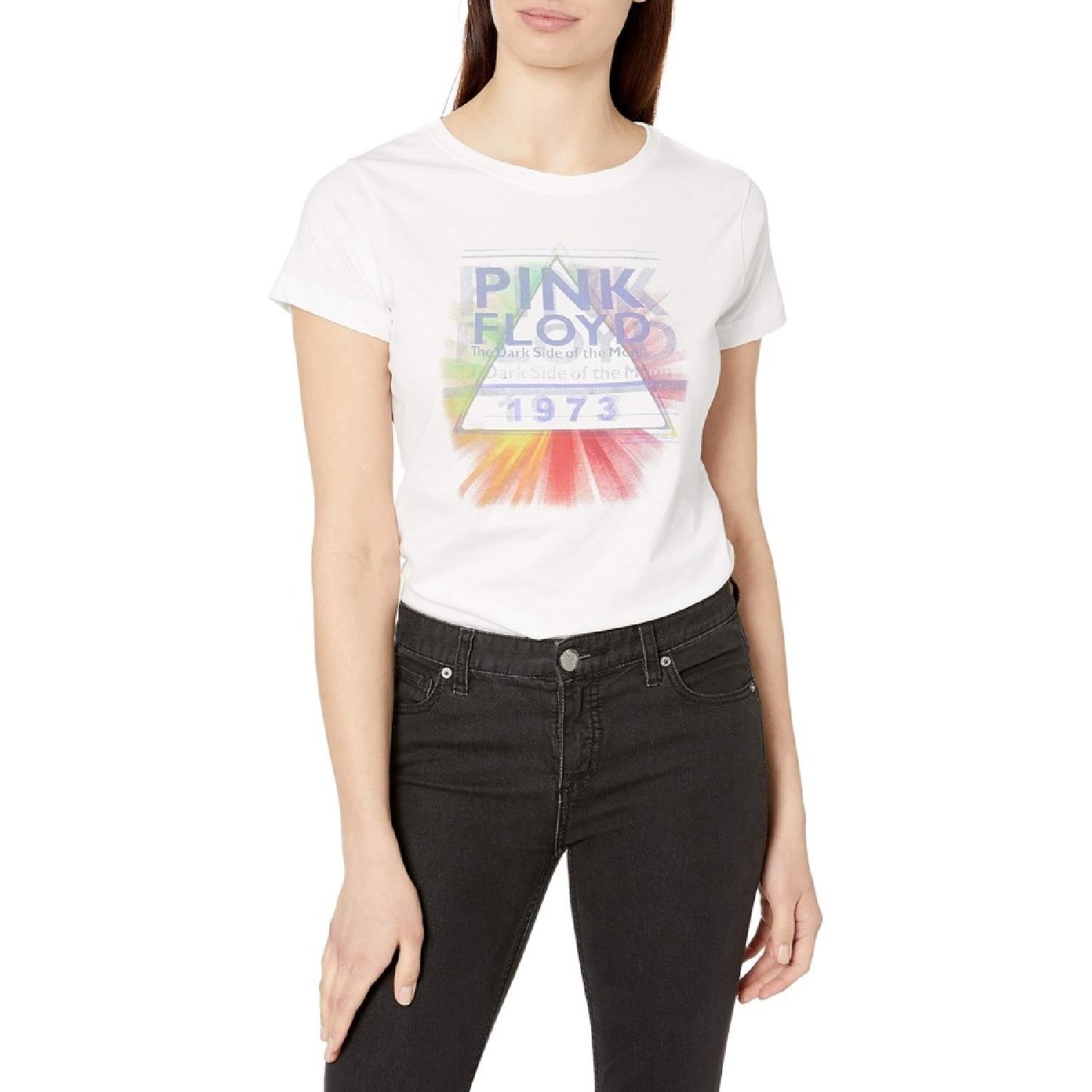 Liquid Blue Womens Pink Floyd Dark Side Mist 1973 Long Length Graphic TeeT-Shirt XXXXXL белый