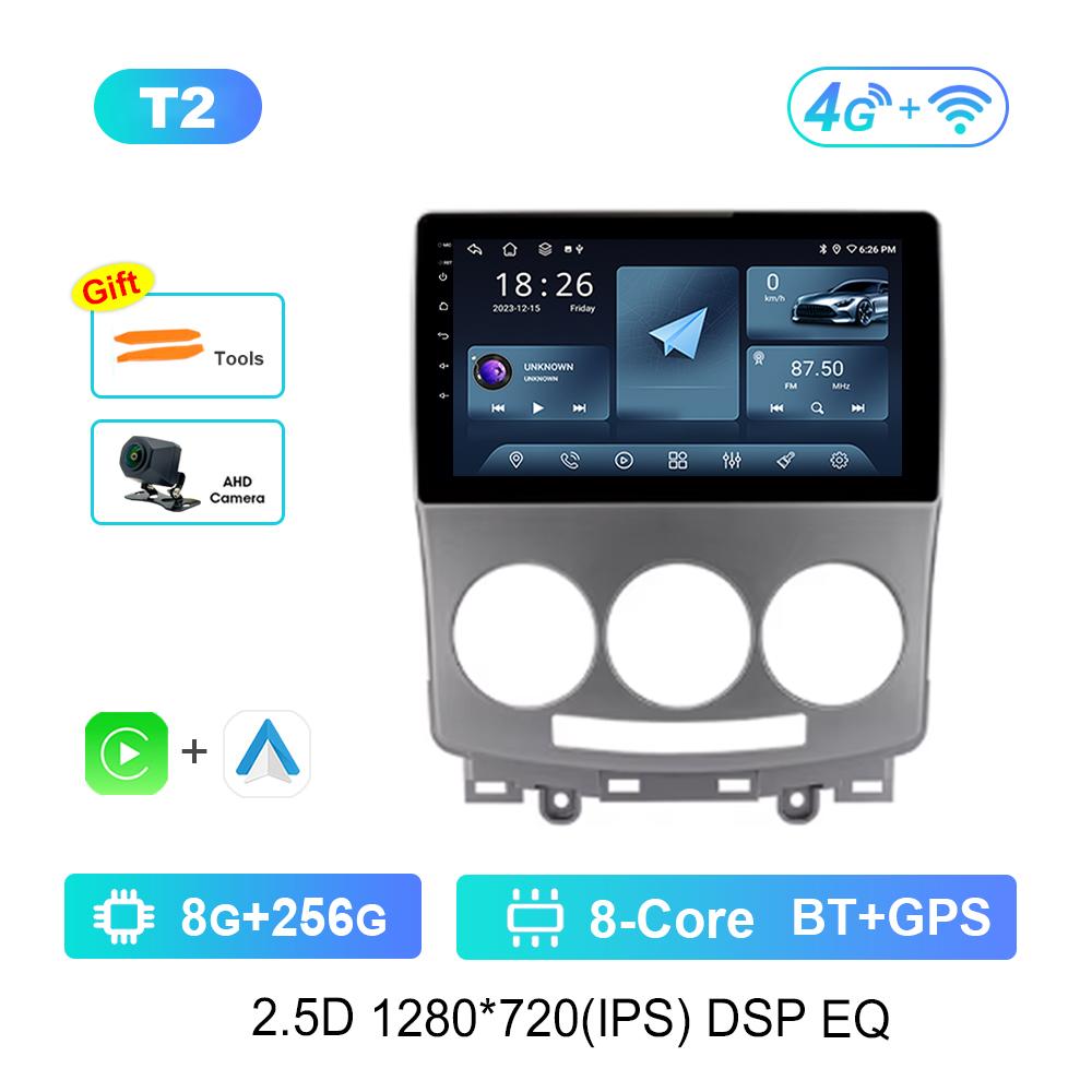 For Mazda 5 2005 - 2010 Carplay WiFi Android System Car Video Multimedia Player Navigation GPS Bluetooth Auto Tools Split Screen