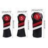 3Pcs Driver/Fairway Wood/Hybrid Club Head Cover Set Leather Golf-Club Headcovers Portable Golf Accessories for Women Men