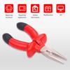 6 Inch Needle Nose Pliers with Insulated Rubber Handle and Hardened Cutting Edges for Electrical Wiring, Jewelry Making, Wire Cutting