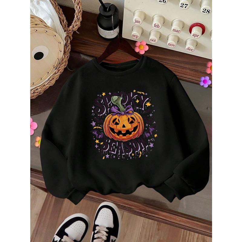 Kids Crewneck Sweatshirt, Cute Heart Star Print , Casual Tops for Fall & Winter 110